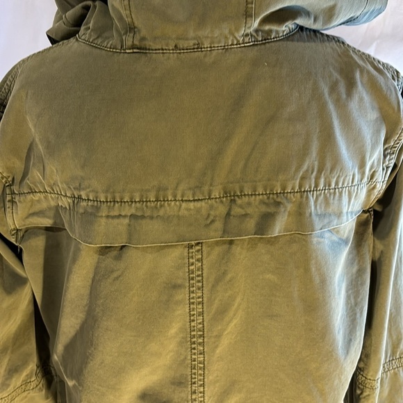 Free People Safari Pullover Lace up Army Green Anorak Hooded Top Size S - Picture 8 of 11